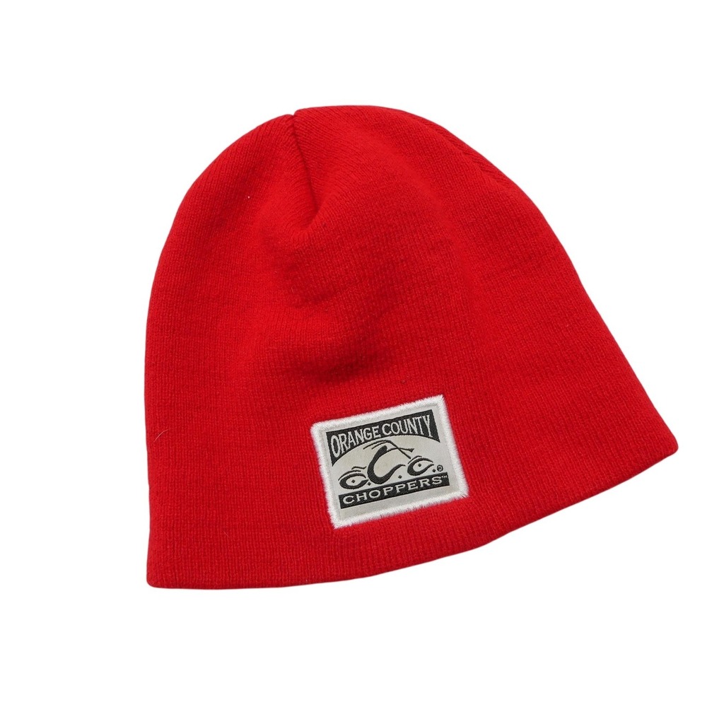 Orange County Choppers Hat Beanie Fitted Mens One Size Red Made USA Motorcycle‎